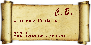 Czirbesz Beatrix névjegykártya