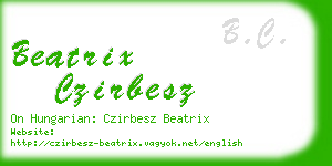 beatrix czirbesz business card